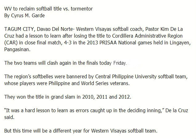 WV Softball Team to reclaim crown